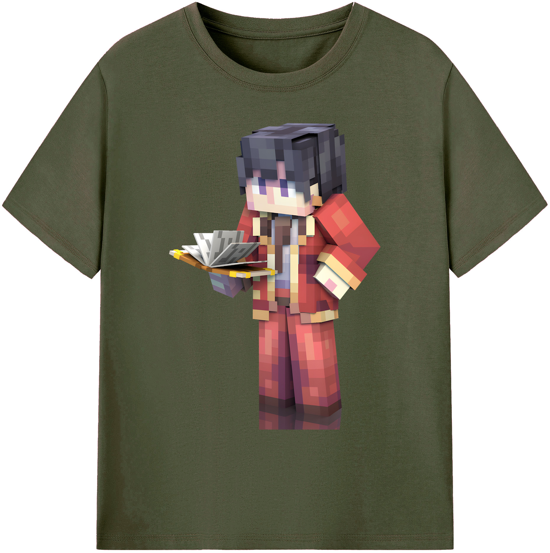 （画像用） マインクラフト ブロックの世界 Minecraft MC Block world 綿100％ メンズ半袖Tシャツ｜肌触りやわらか＆通気性